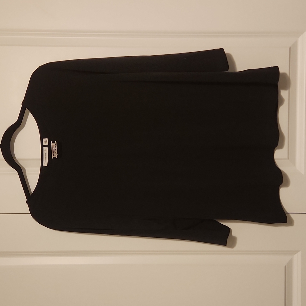 Susan Graver XL Black Blouse with silver detail